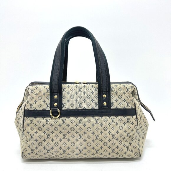 LOUIS VUITTON Josephine GM Hand Bag Monogram Mini Canvas Navy - Picture 1 of 16